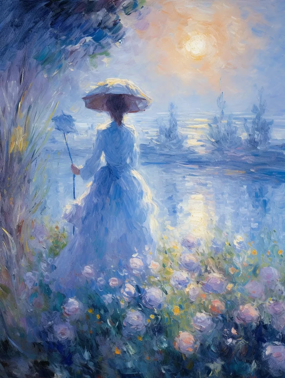 《幽蓝晨色花笺》主图